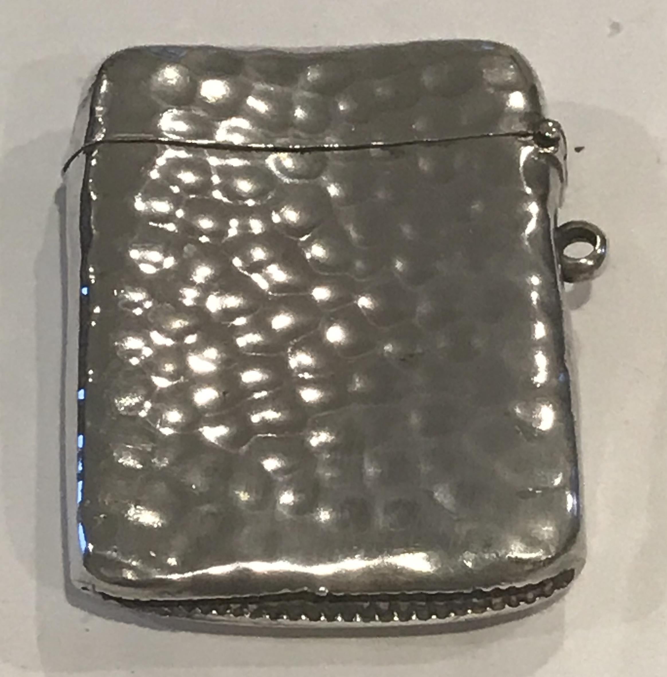 Rare Liberty London 1899 Solid Sterling Silver Vesta Case William Hair Haseler 12