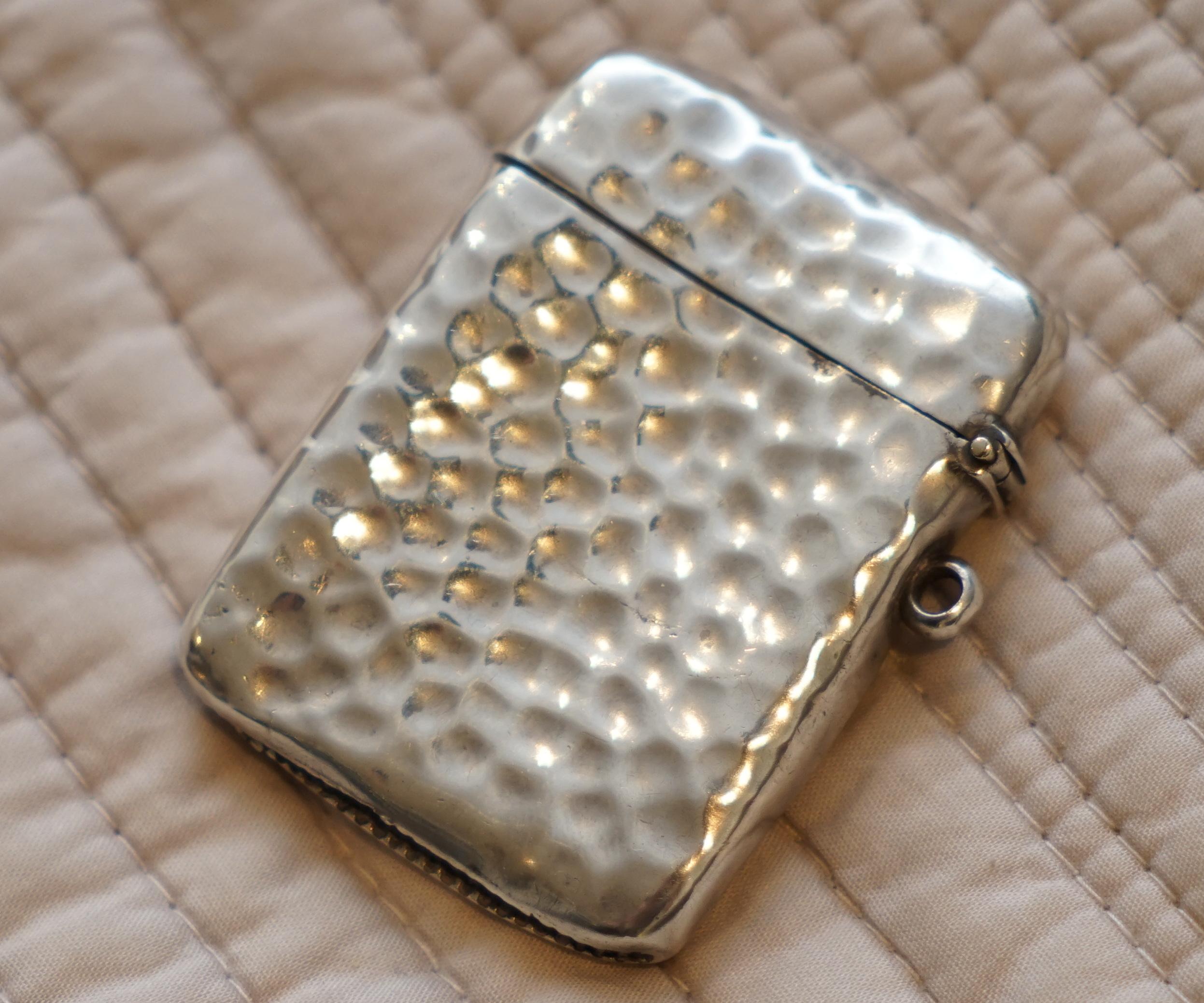 Rare Liberty London 1899 Solid Sterling Silver Vesta Case William Hair Haseler 1