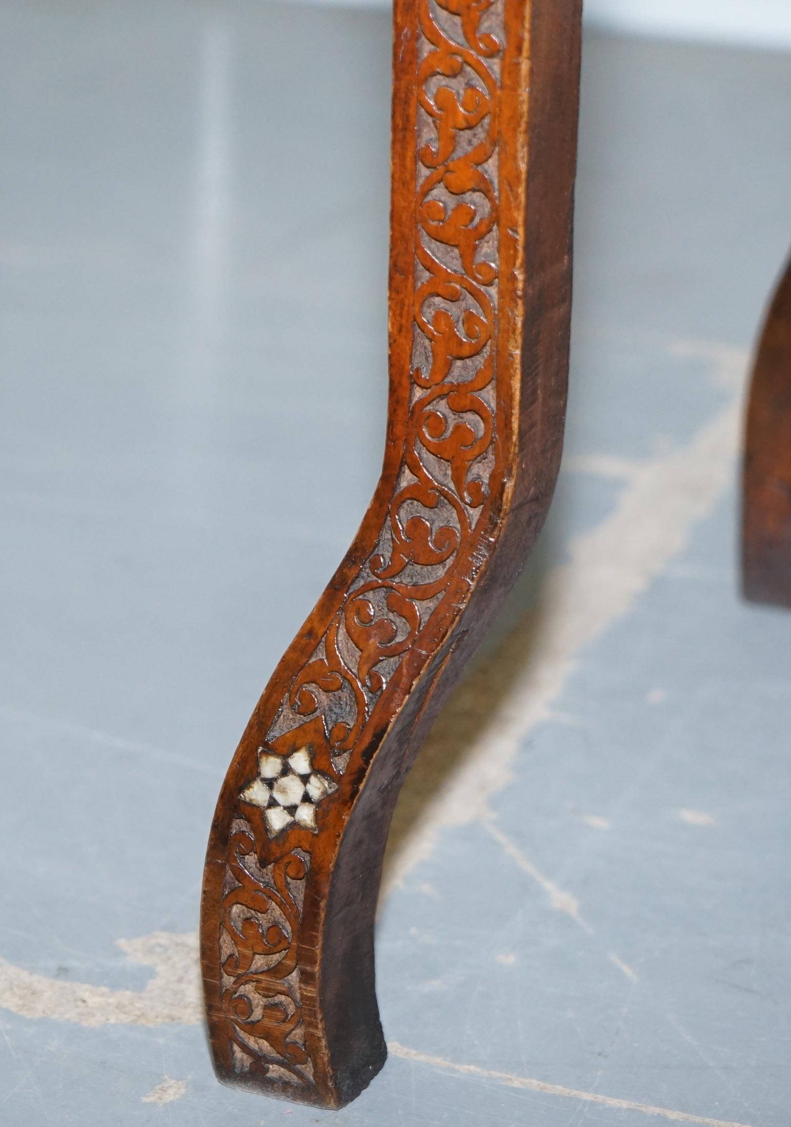 Rare Libertys London 19th Century Hand Carved Mashrabiya Desk Mother of Pearl 5