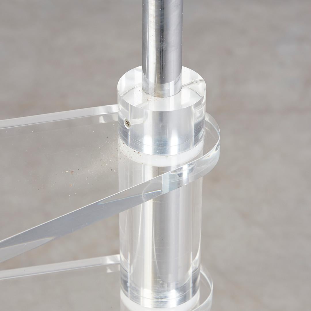 Biblioteca Rara Escalera de cuatro peldaños Lucite Cristal acrílico Italiano en venta