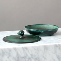Rare Lidded Art Deco Bronze Box by Nils Fougstedt for FAK, Sweden, 1930s