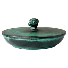 Seltene Art-Déco-Bronzeschachtel mit Deckel von Nils Fougstedt für FAK, Schweden, 1930er Jahre