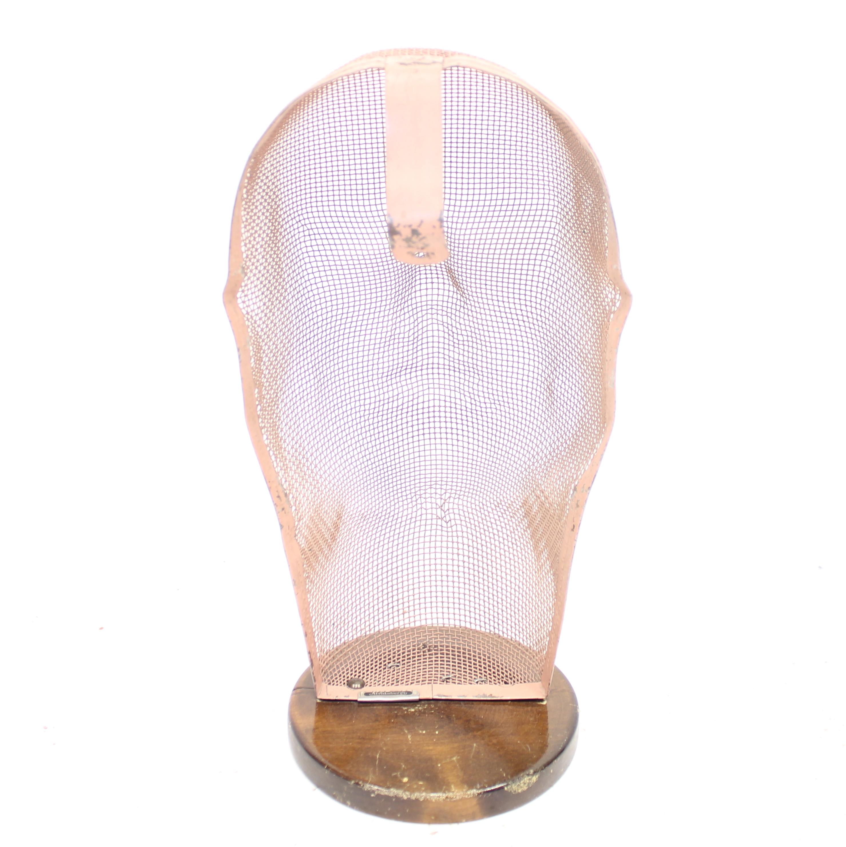 Rare Life Size Display Mannequin Head in Wire Mesh by Åtvidabergs, 1950s In Good Condition In Uppsala, SE