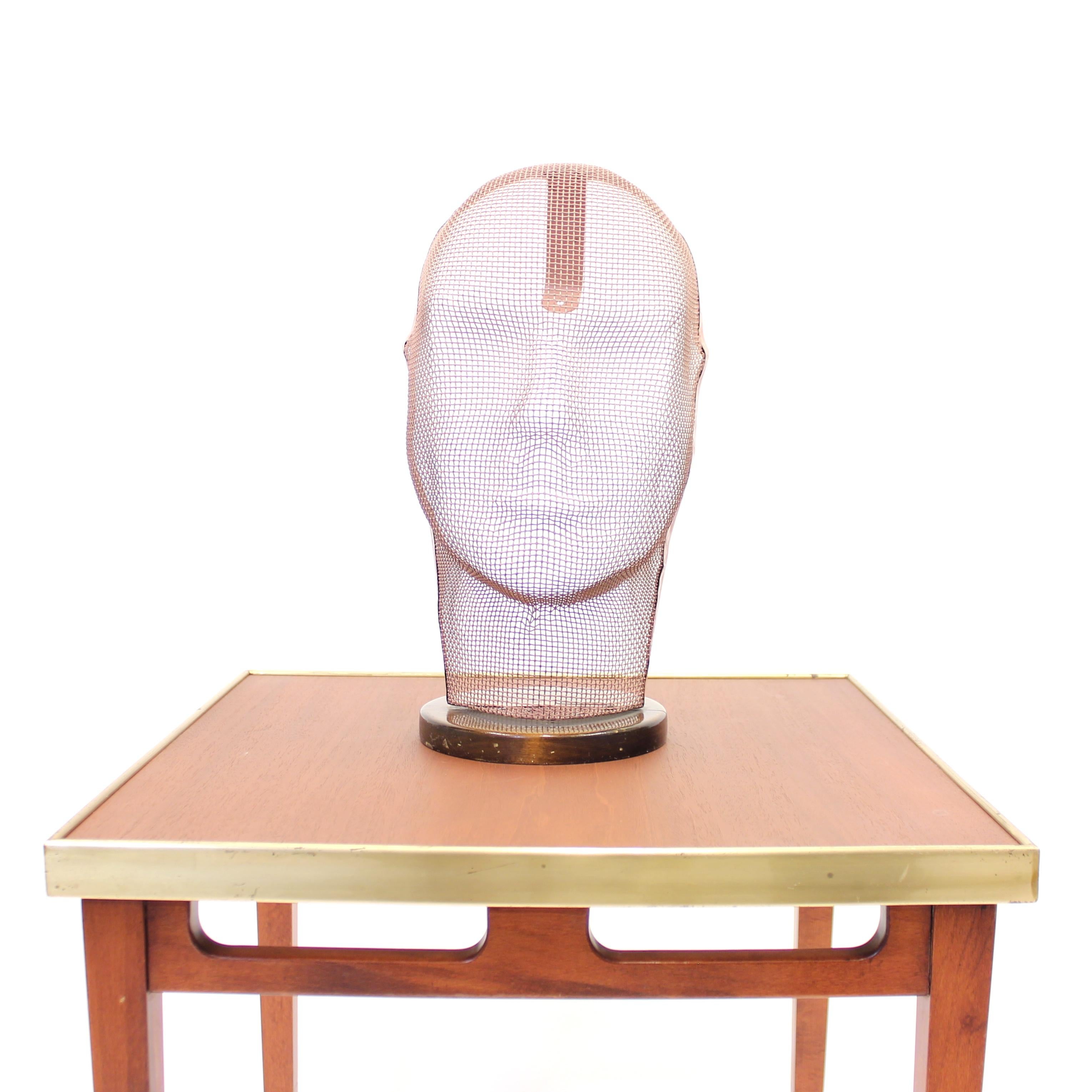 20th Century Rare Life Size Display Mannequin Head in Wire Mesh by Åtvidabergs, 1950s