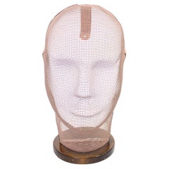 Rare Life Size Display Mannequin Head in Wire Mesh by Åtvidabergs, 1950s