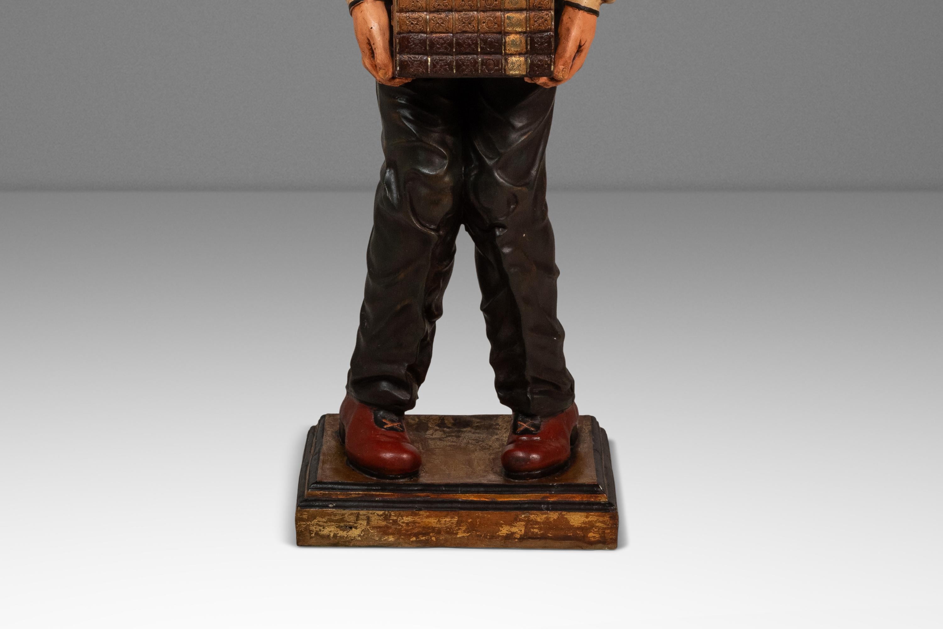 Rare Lifesize Albert Einstein Statue w/ Storage Cabinet in Fiberglass, USA, 1980 For Sale 8