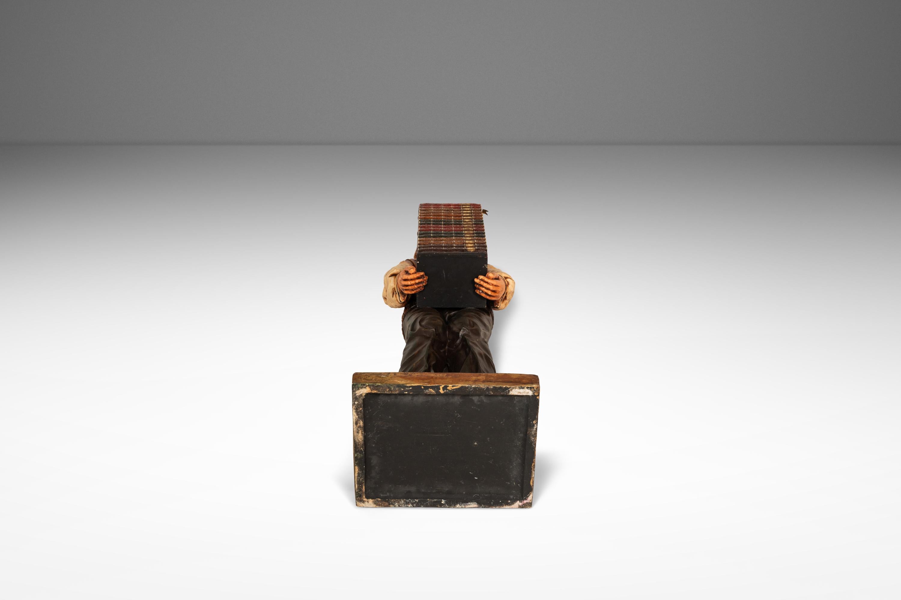 Rare Lifesize Albert Einstein Statue w/ Storage Cabinet in Fiberglass, USA, 1980 For Sale 10