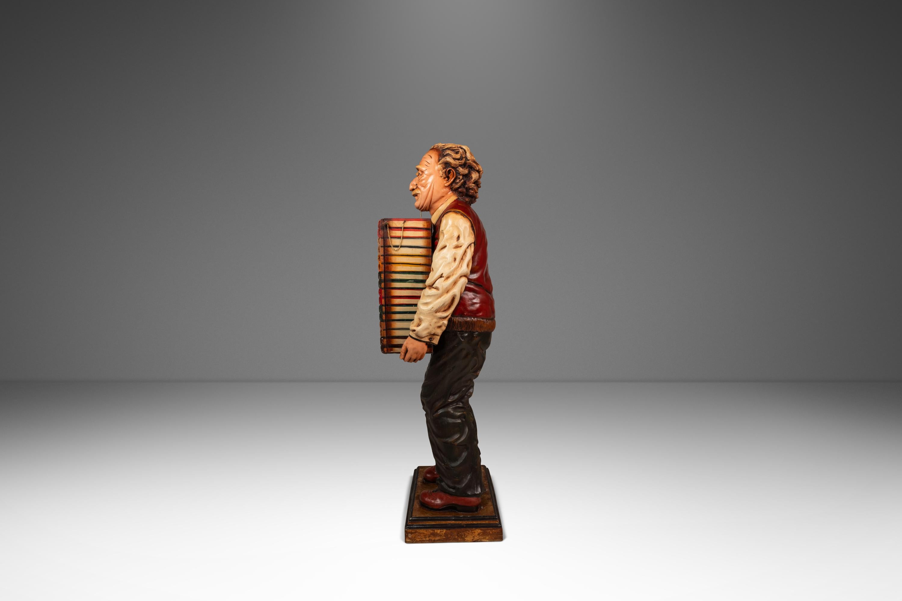 Mid-Century Modern Rare Lifesize Albert Einstein Statue w/ Storage Cabinet in Fiberglass, USA, 1980 For Sale