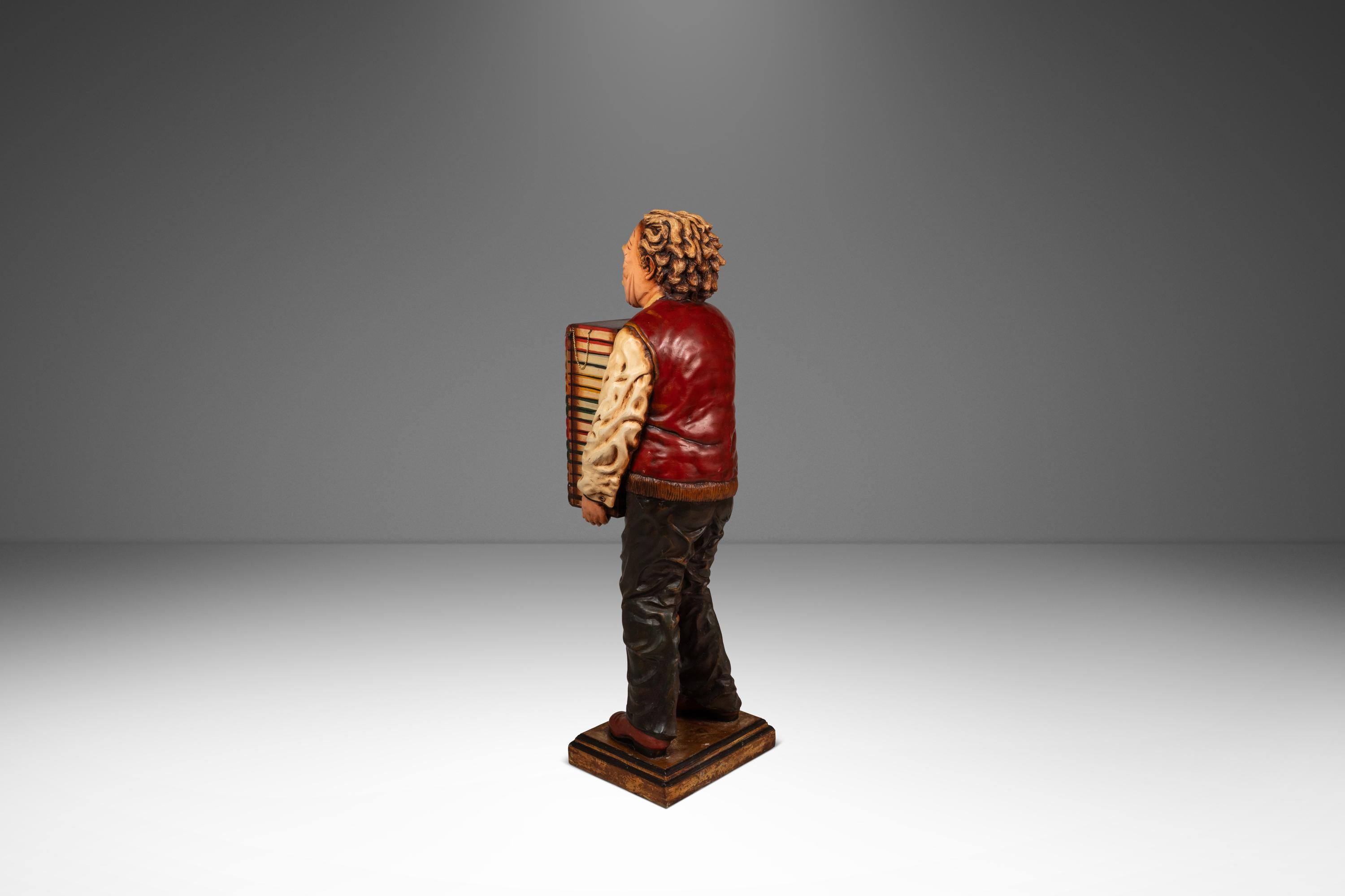 American Rare Lifesize Albert Einstein Statue w/ Storage Cabinet in Fiberglass, USA, 1980 For Sale