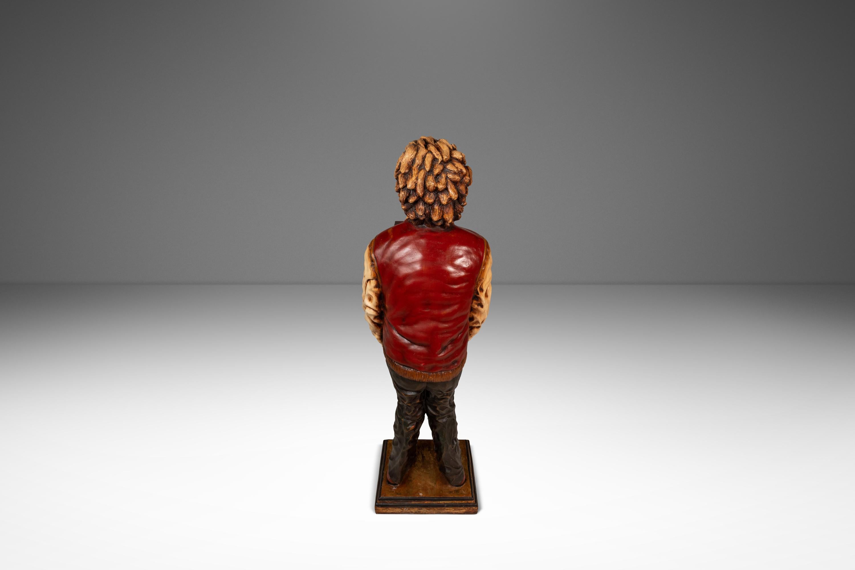 Rare Lifesize Albert Einstein Statue w/ Storage Cabinet in Fiberglass, USA, 1980 In Good Condition For Sale In Deland, FL