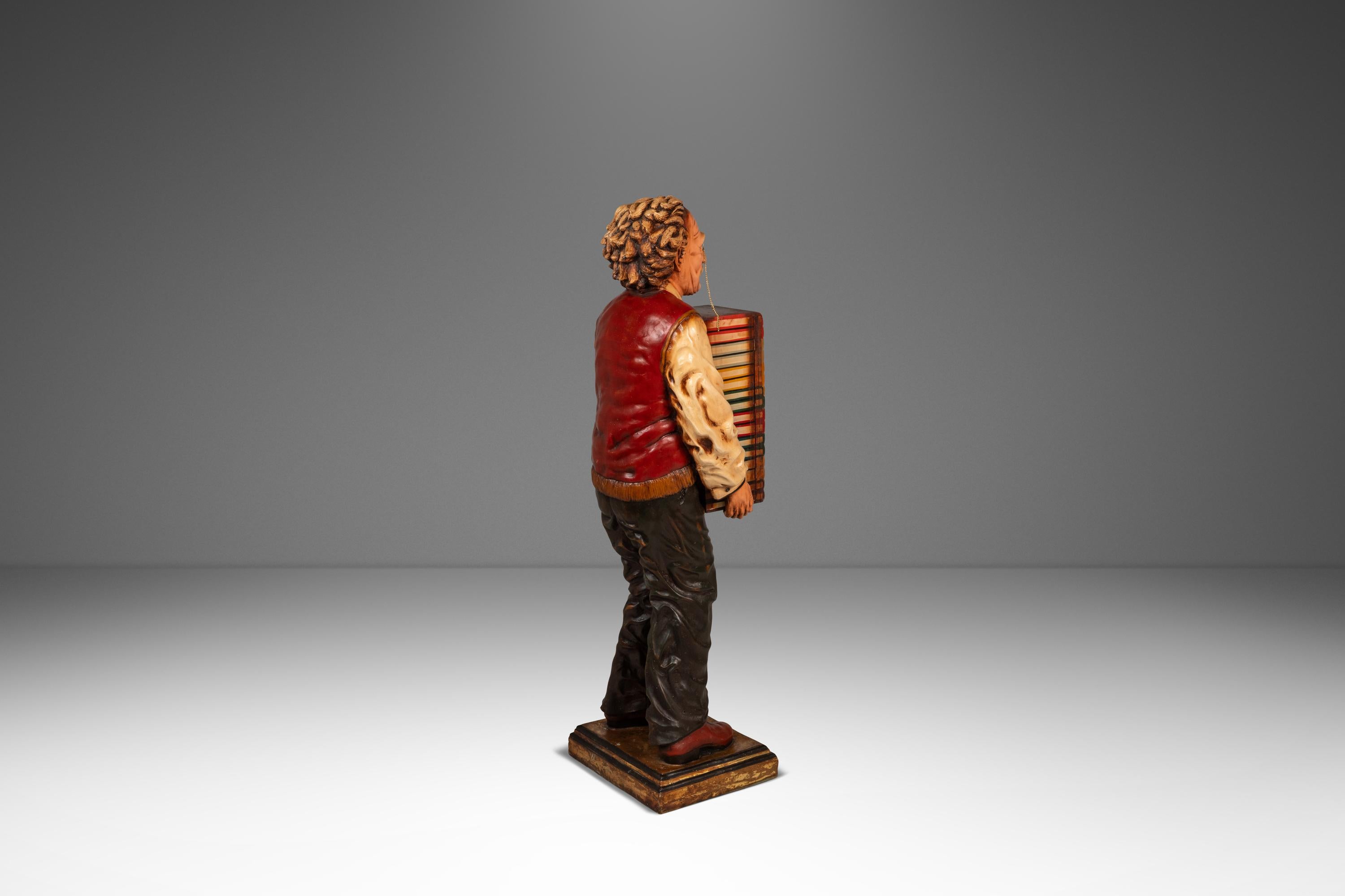 Late 20th Century Rare Lifesize Albert Einstein Statue w/ Storage Cabinet in Fiberglass, USA, 1980 For Sale