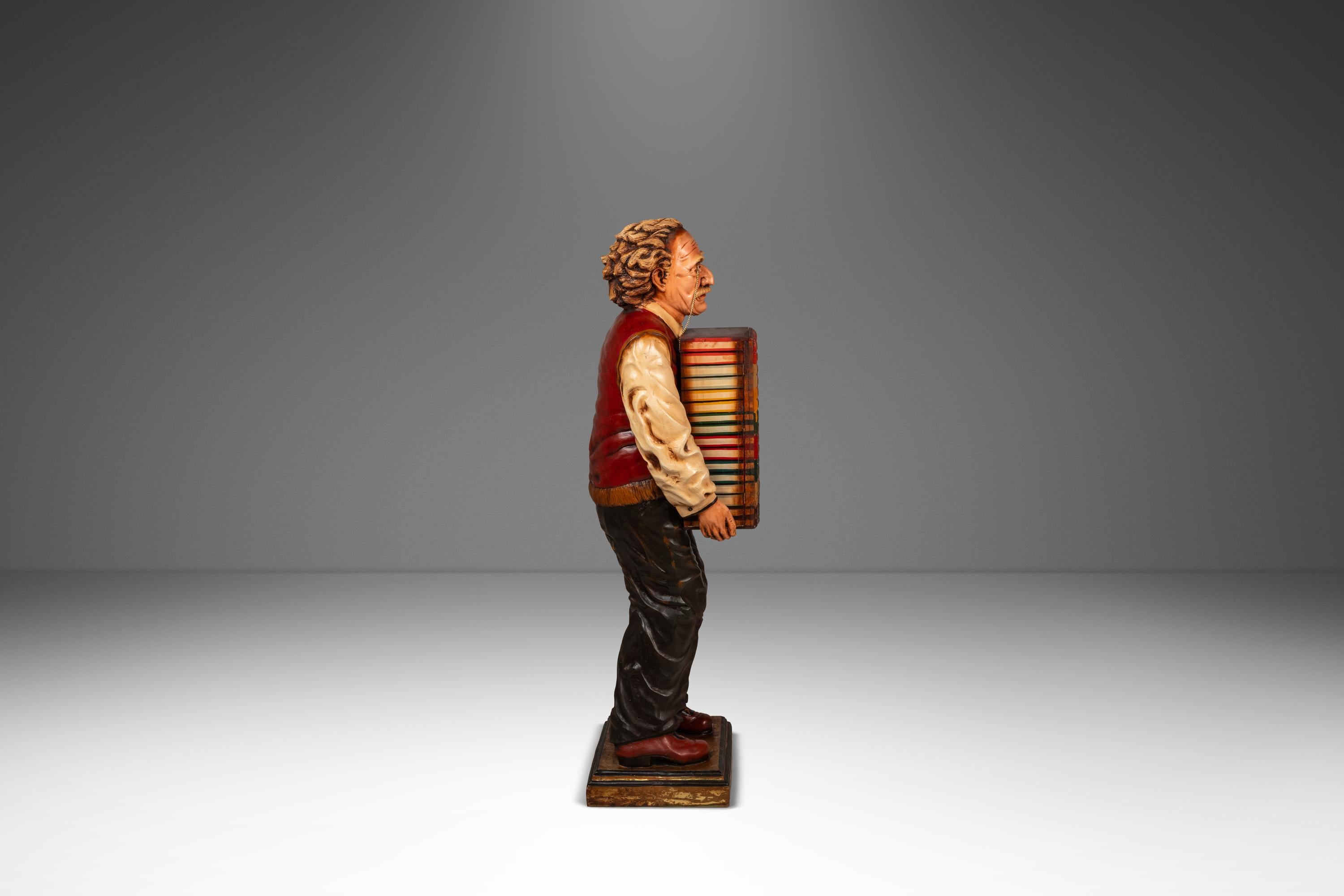 Rare Lifesize Albert Einstein Statue w/ Storage Cabinet in Fiberglass, USA, 1980 For Sale 1