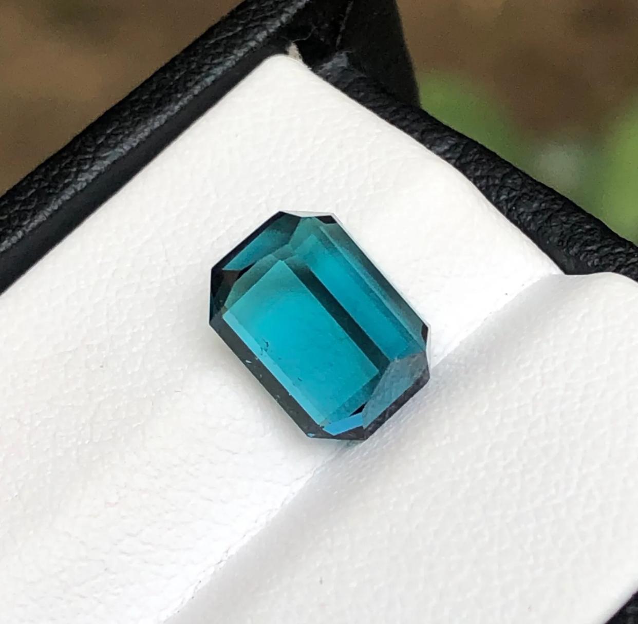 Rare Light Blue Natural Tourmaline Gemstone, 3.35 Carat Emerald Cut for Ring Afg 1