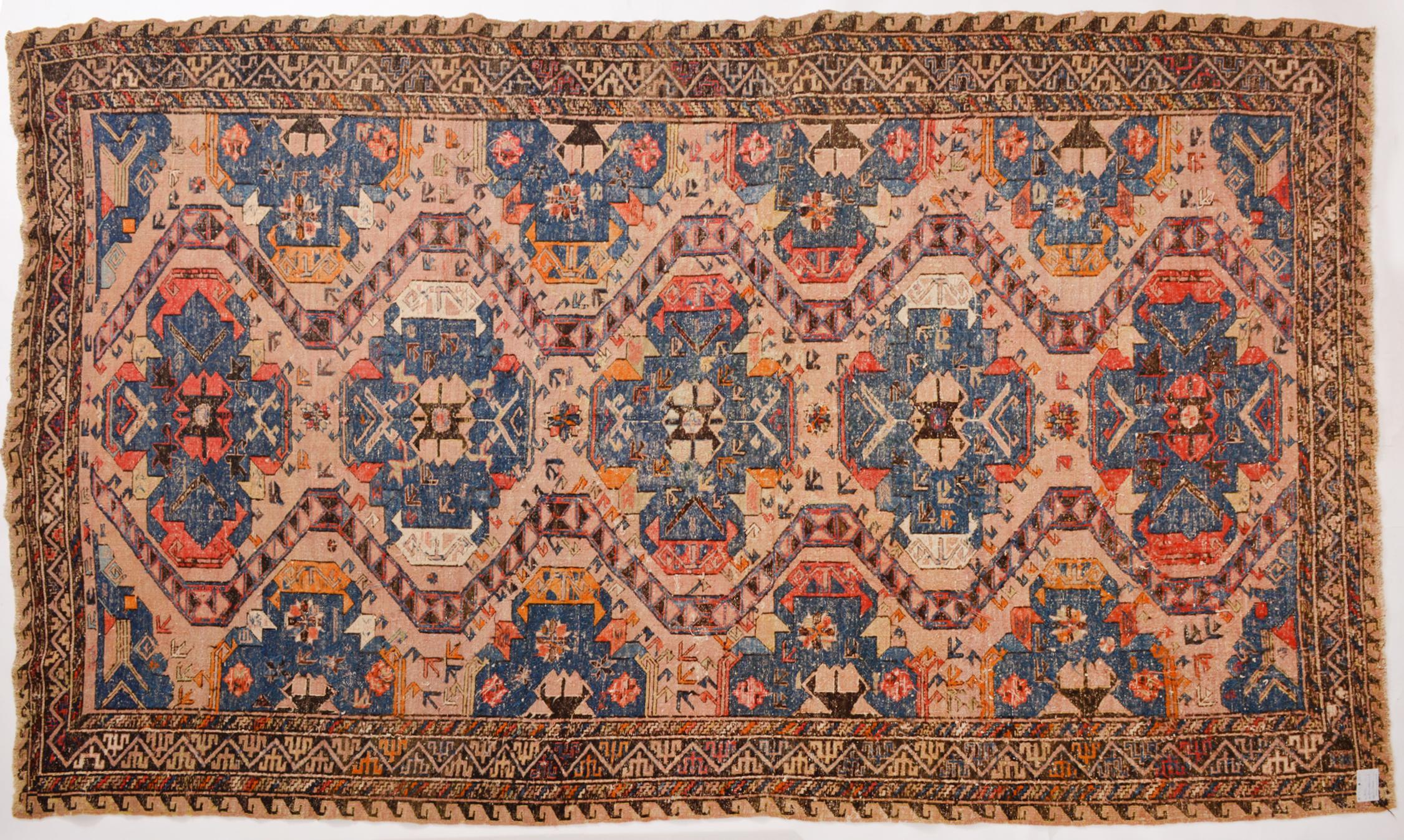 Autre Rare tapis ancien SUMAKH bleu clair de collection privée en vente