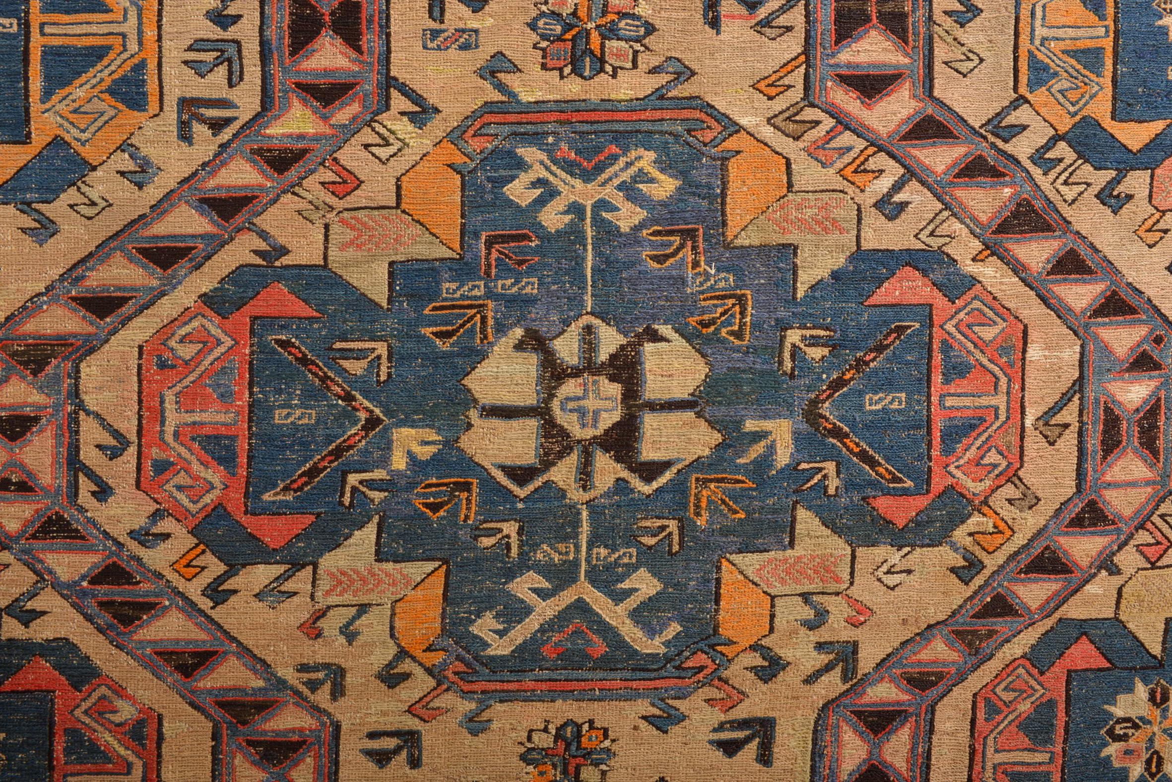 Wool Rare Light Blue SUMAKH Antique Carpet For Sale