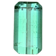 Rare Light Bluish Green Tourmaline Gemstone 2.70 Ct Emerald Cut for Ring Jewelry