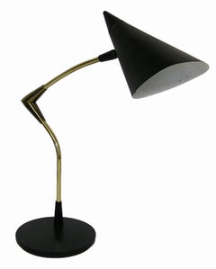 Rare Lightolier Adjustable Brass Desk Lamp by Maurizio Tempestini, circa 1950s