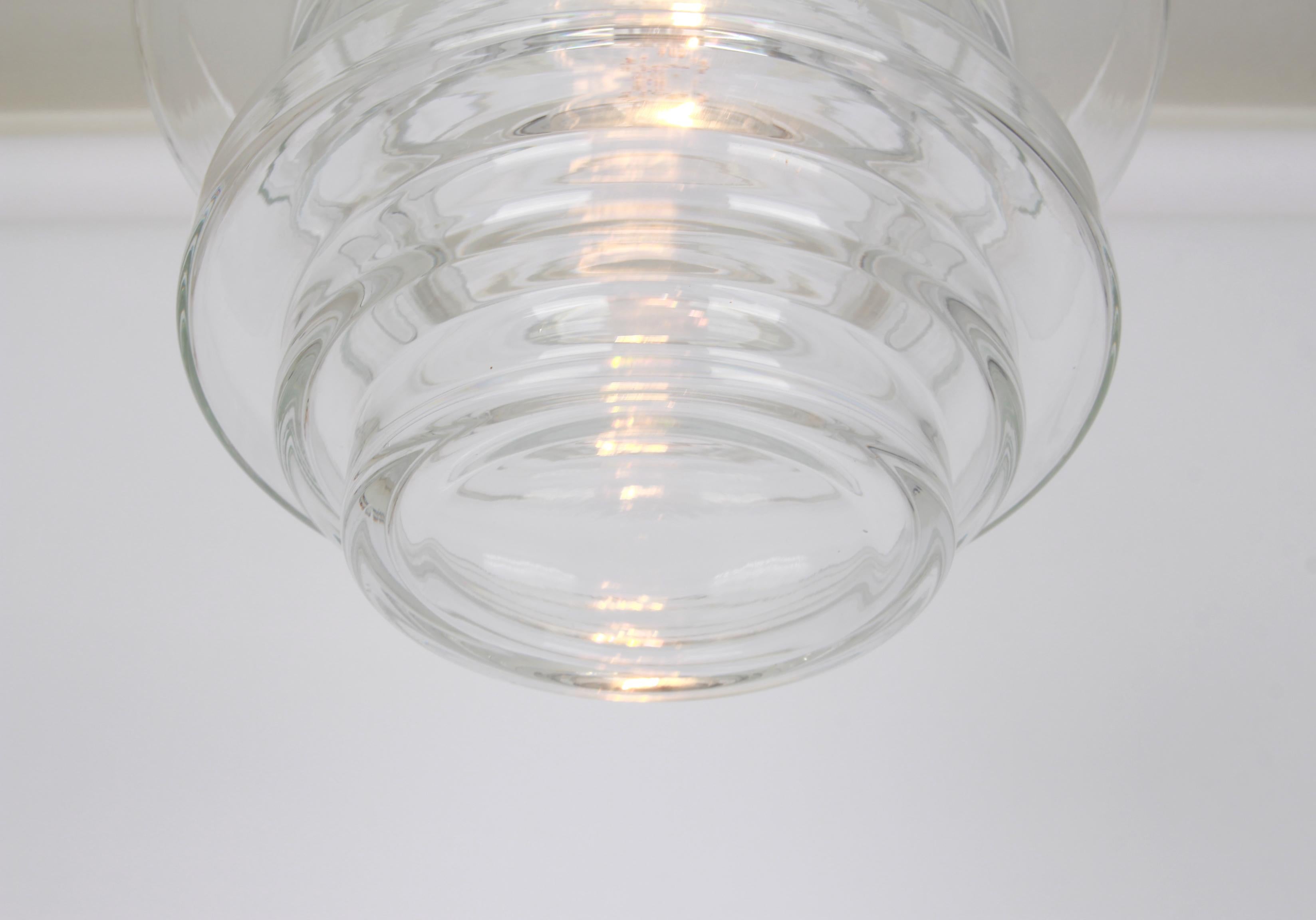 Late 20th Century Rare Limburg Clear Glass Pendant Lamp, Germany, 1970s For Sale