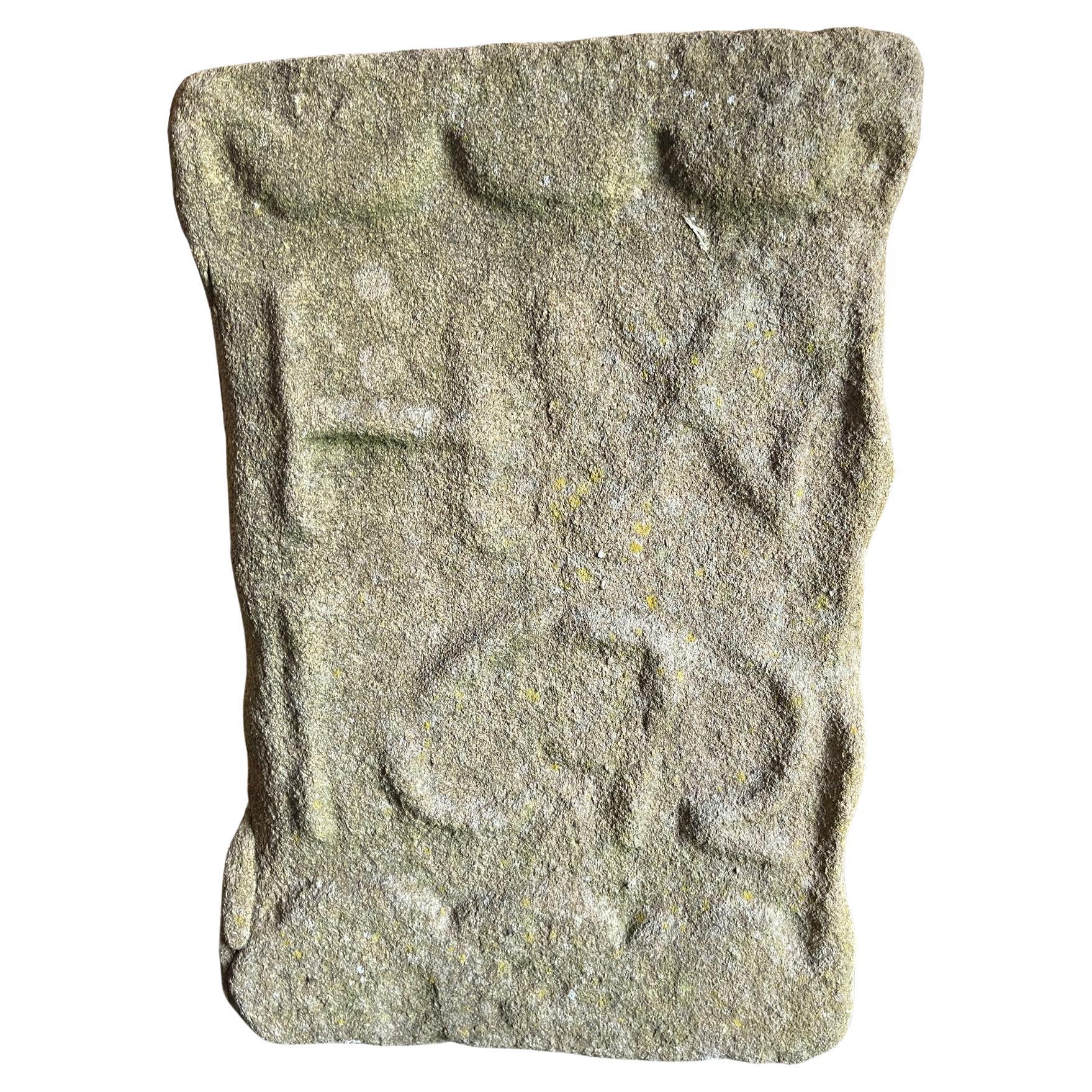 Rare limestone carved date stone 1672 with initials HX For Sale