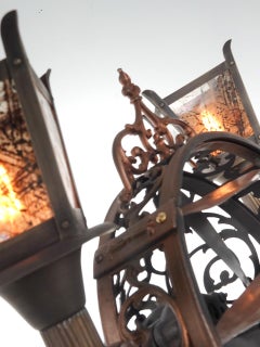 Rare Liminaire Filagree Floor Fan Lamp