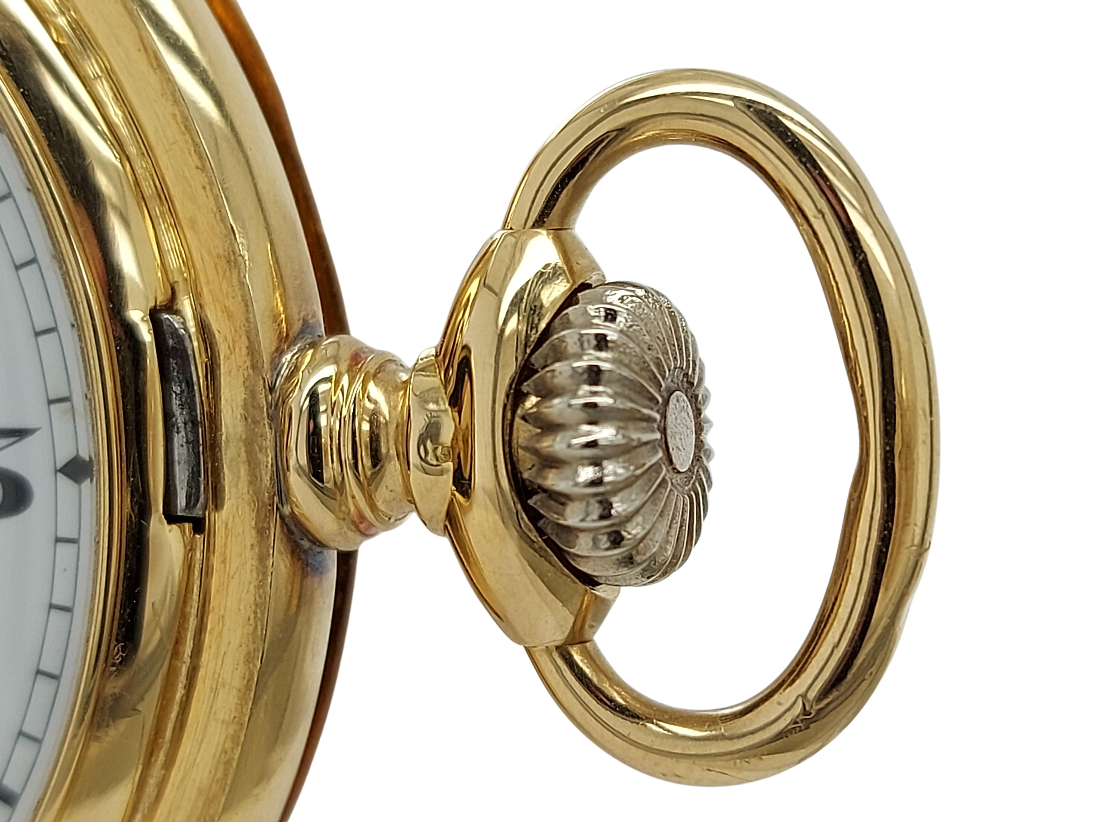 Rare montre à gousset Savonette Omega Chronomètre en or 18 carats, de qualité supérieure en vente 2