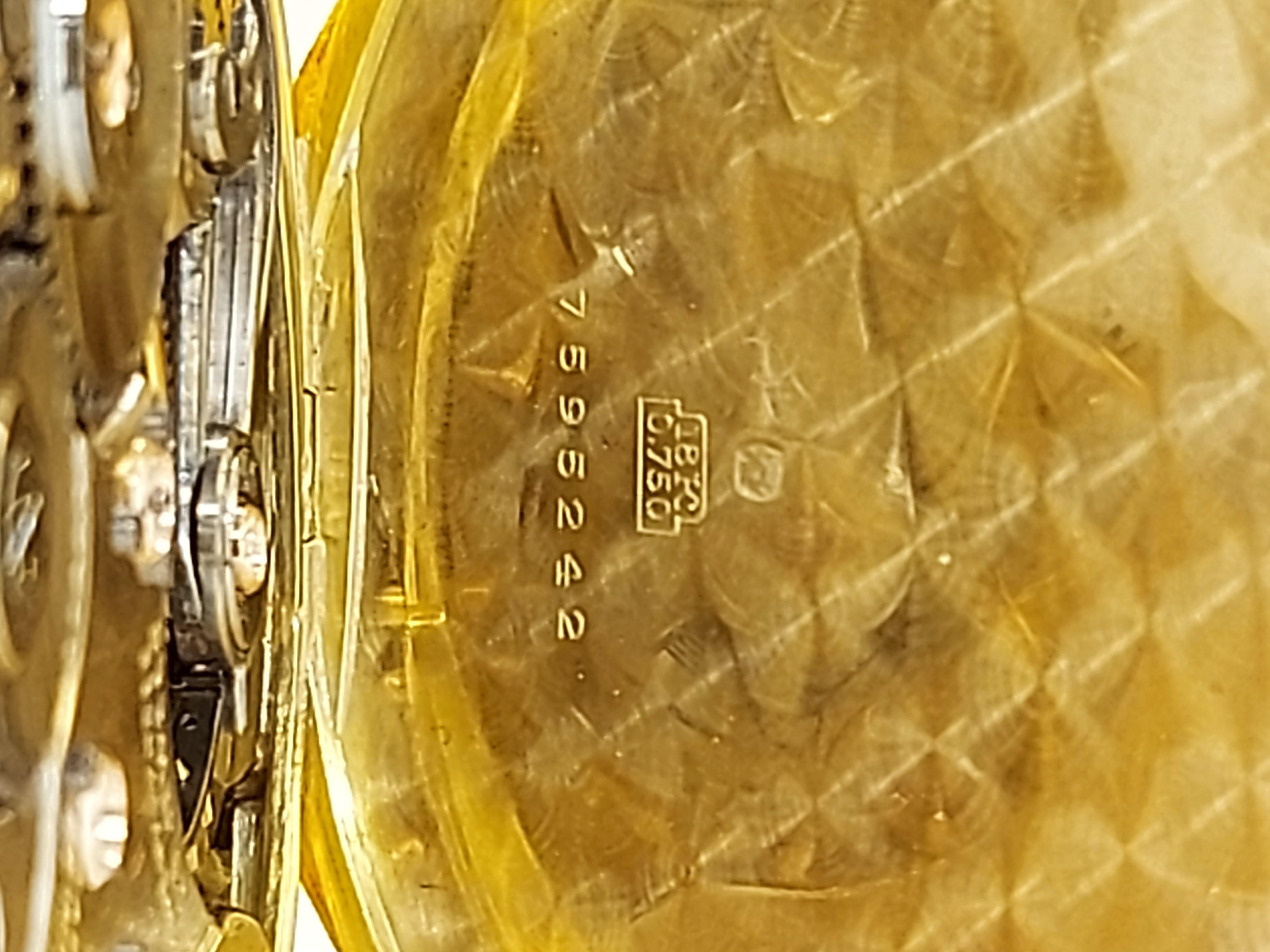 Rare montre à gousset Savonette Omega Chronomètre en or 18 carats, de qualité supérieure en vente 4