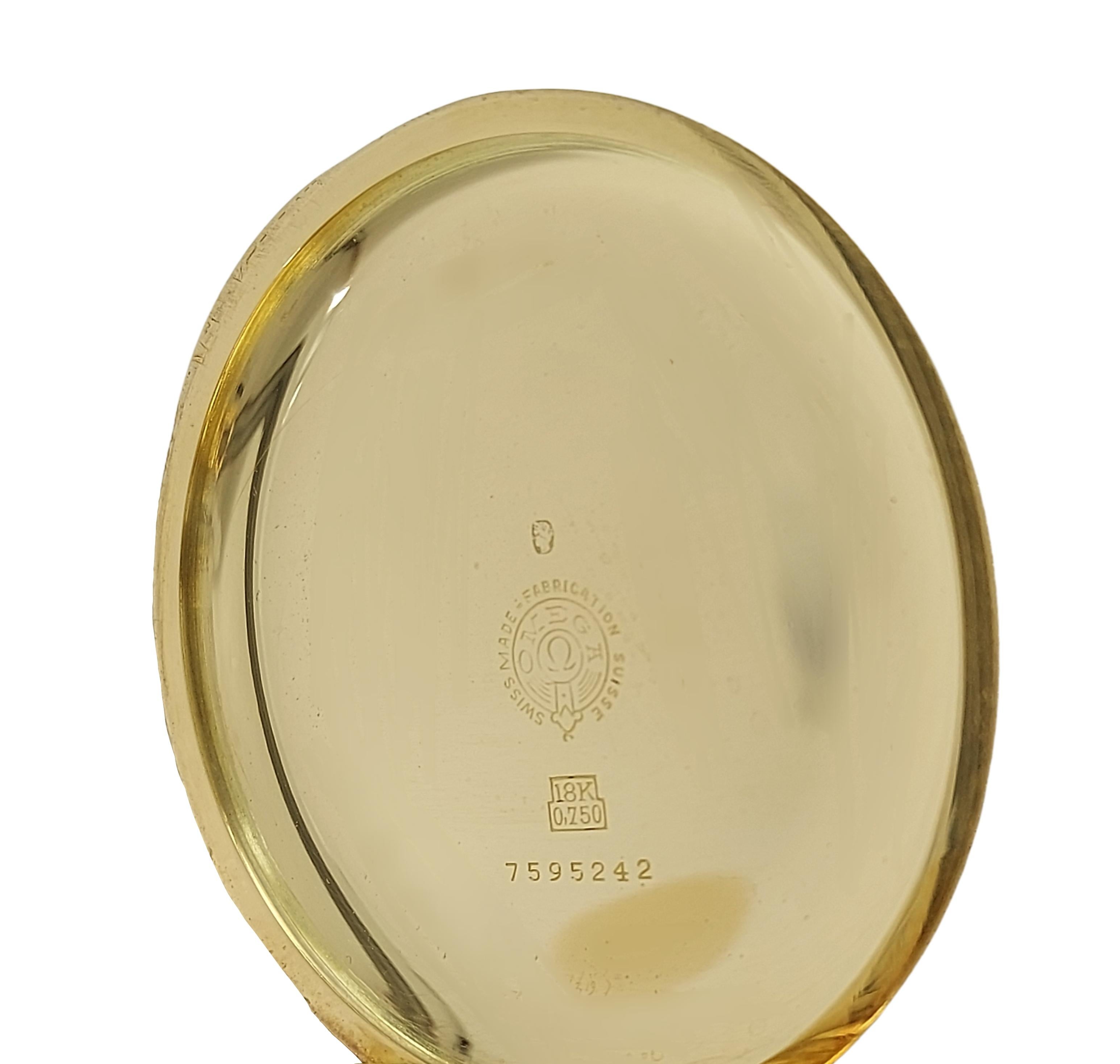 Rare montre à gousset Savonette Omega Chronomètre en or 18 carats, de qualité supérieure Excellent état - En vente à Antwerp, BE