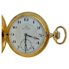 Vintage Rare Limited 18kt Gold Omega Chronometre Savonette Pocket Watch, Grade Very Best