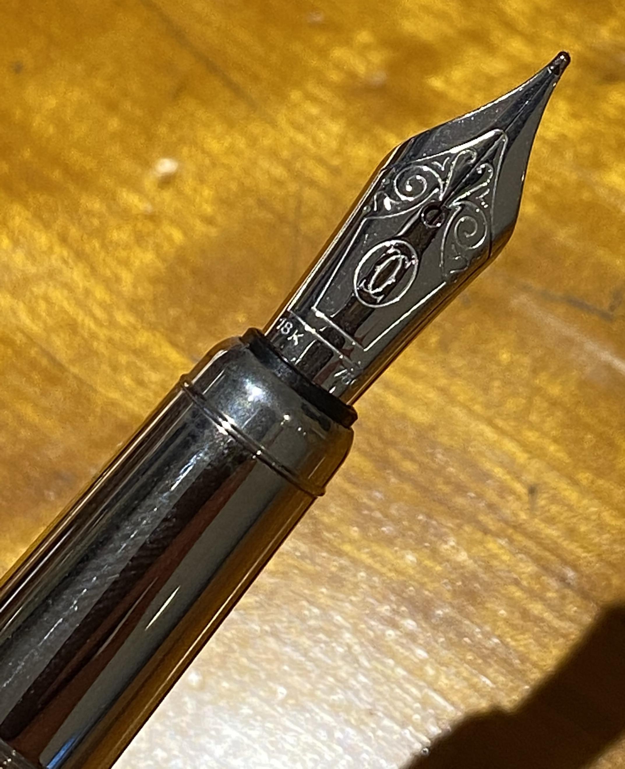 Rare Limited Edition 18-Karat Gold Cartier Crocodile Black Leather Fountain Pen 7