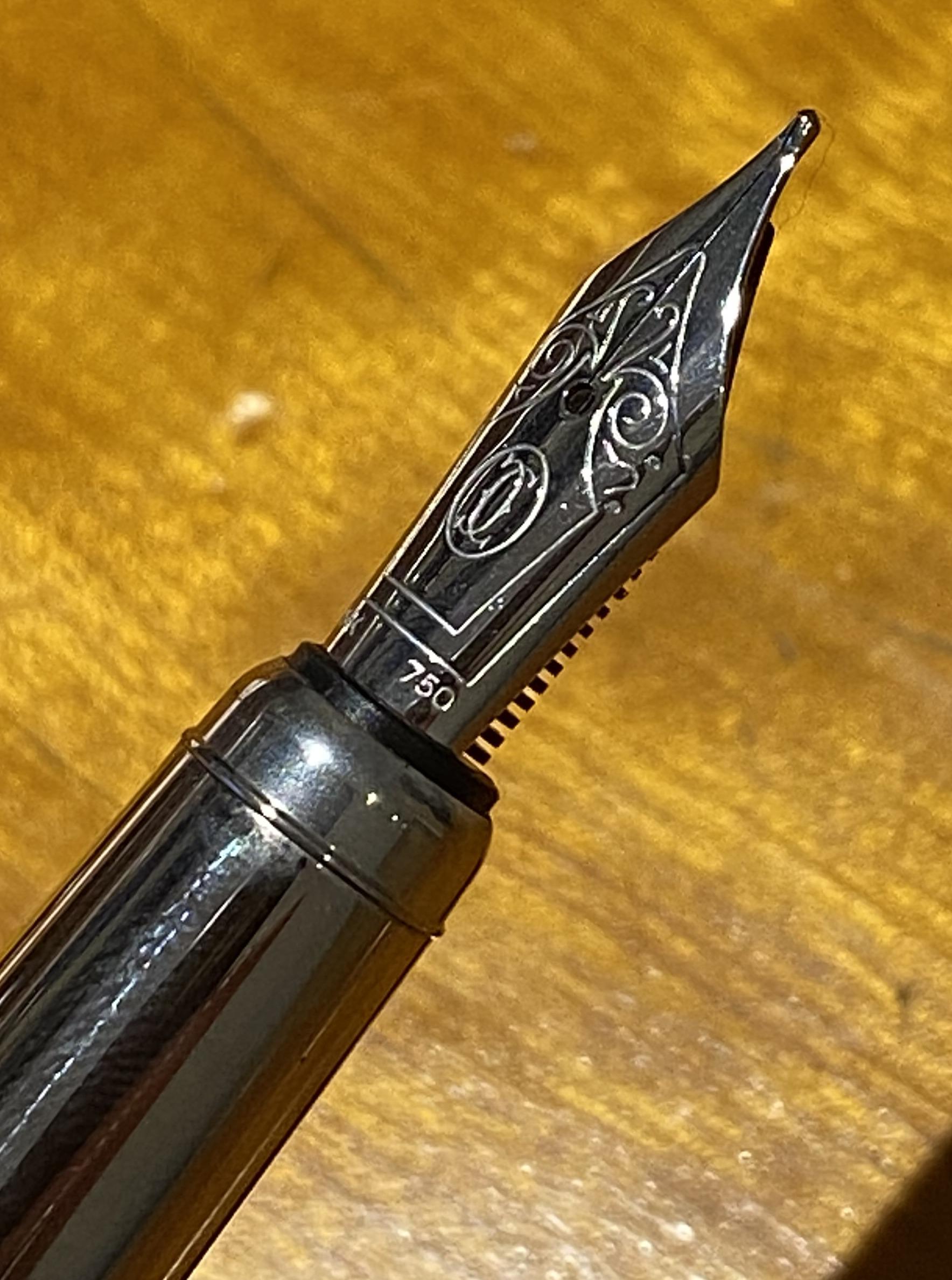 Rare Limited Edition 18-Karat Gold Cartier Crocodile Black Leather Fountain Pen 8
