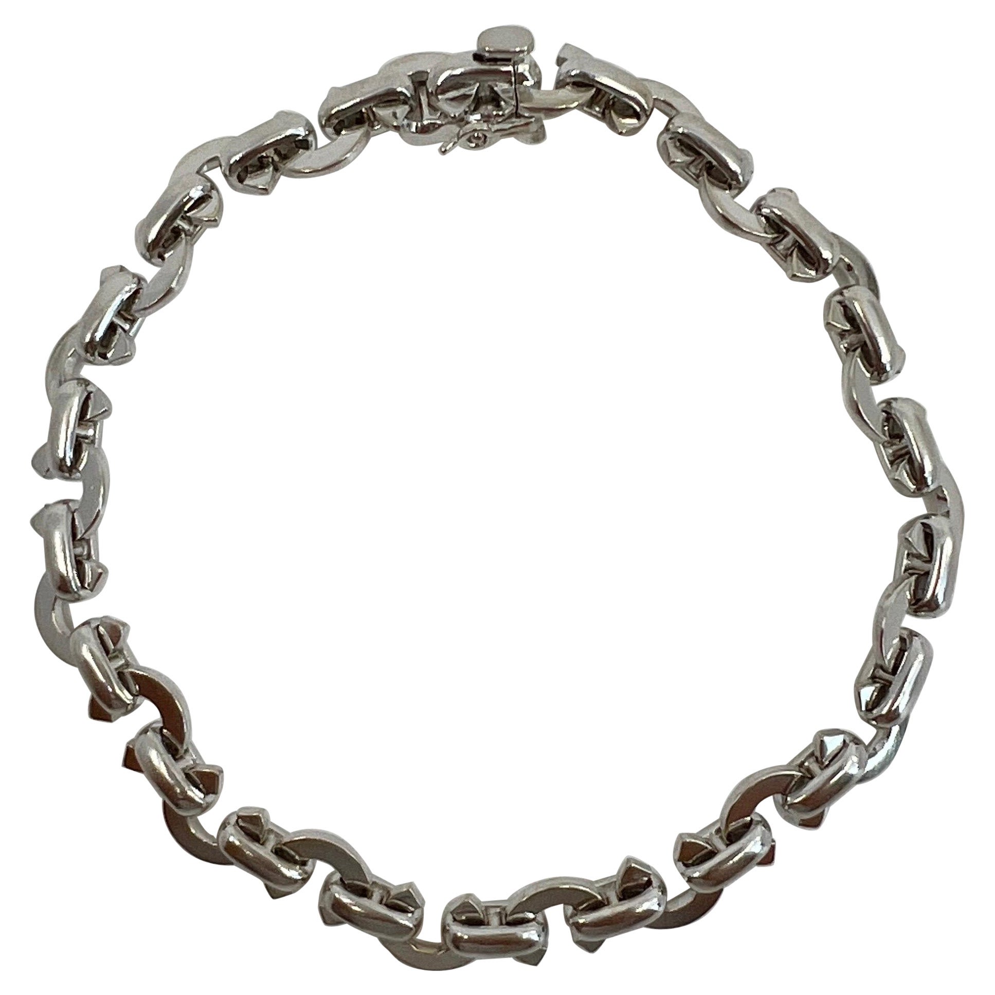 Rara Edizione Limitata Chanel A Link Bracciale in Oro Bianco 18k 20cm Con Scatola