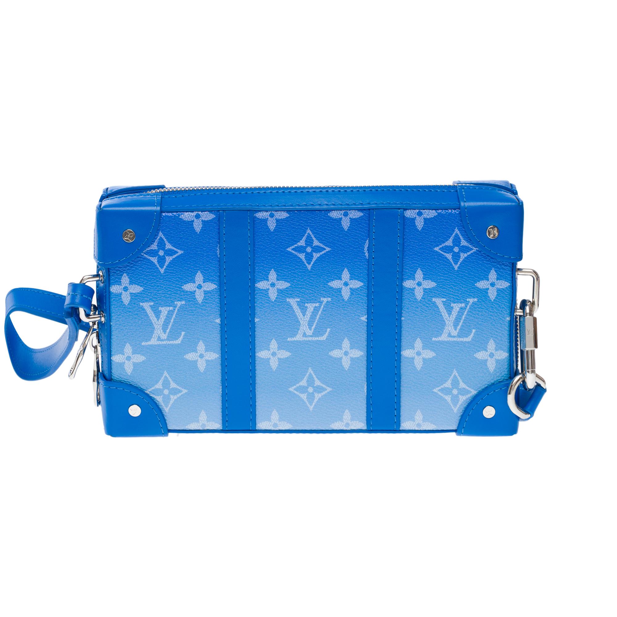 Blue Rare Limited edition Clouds Louis Vuitton Soft Trunk in blue canvas , PHW