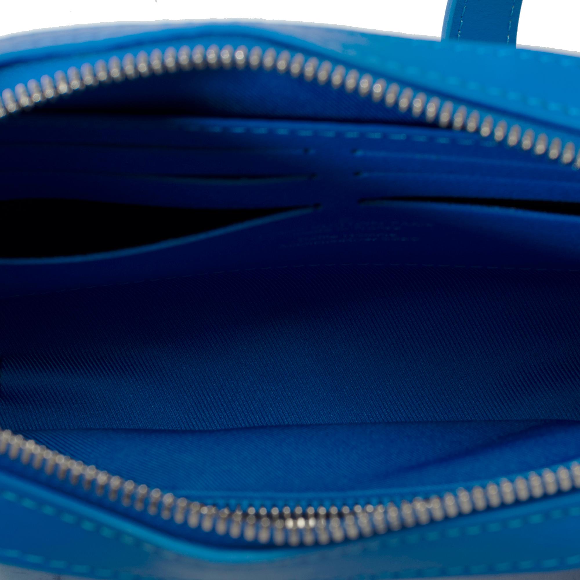 Rare Limited edition Clouds Louis Vuitton Soft Trunk in blue canvas , PHW 3