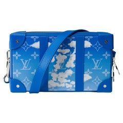 Rare Limited edition Clouds Louis Vuitton Soft Trunk in blue canvas , PHW