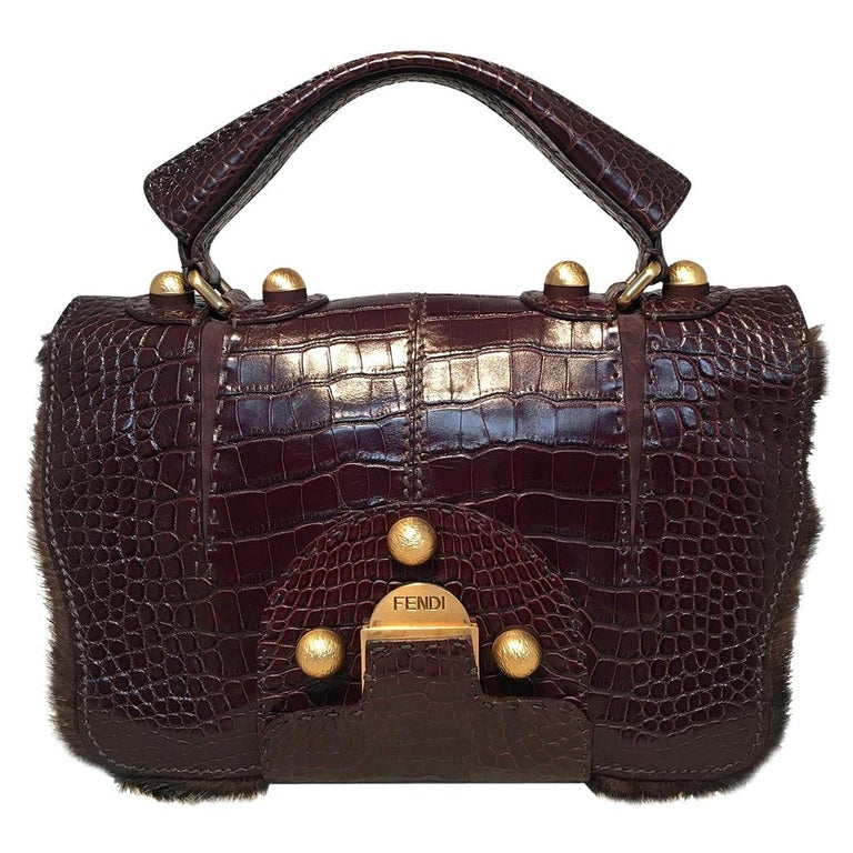 Rare LOUIS VUITTON 'Alma' Handbag in Black Shiny Alligator Leather For Sale  at 1stDibs