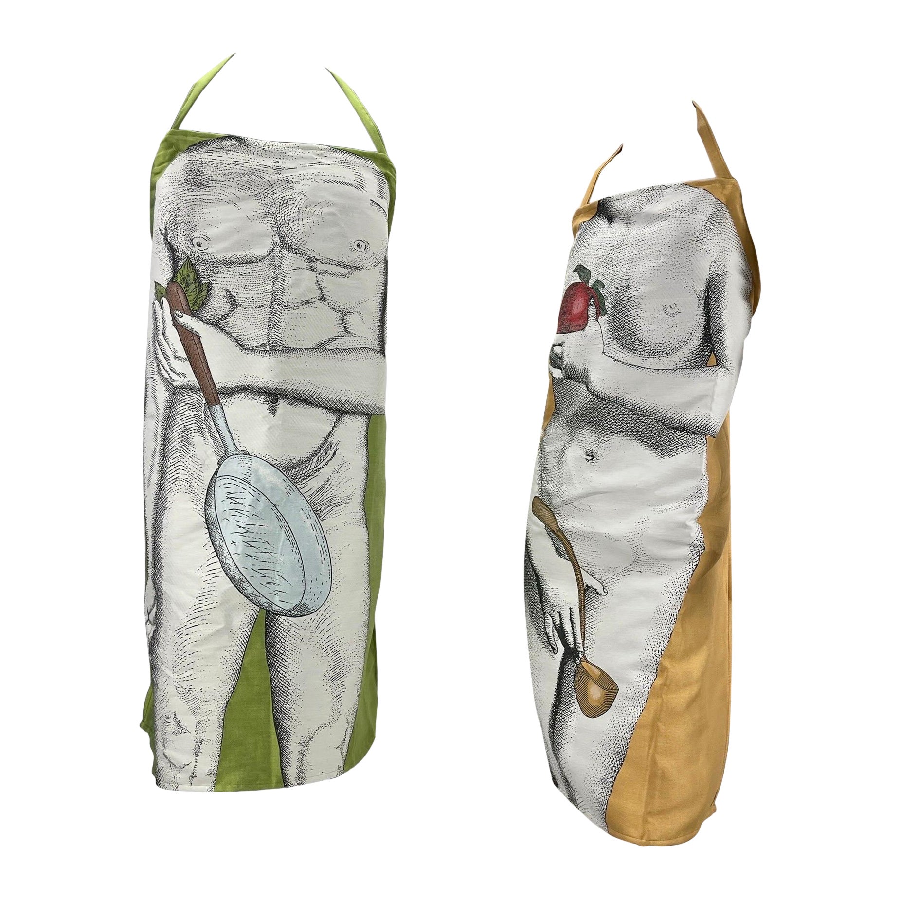 Rare Limited Edition Fornasetti Set of Two Aprons