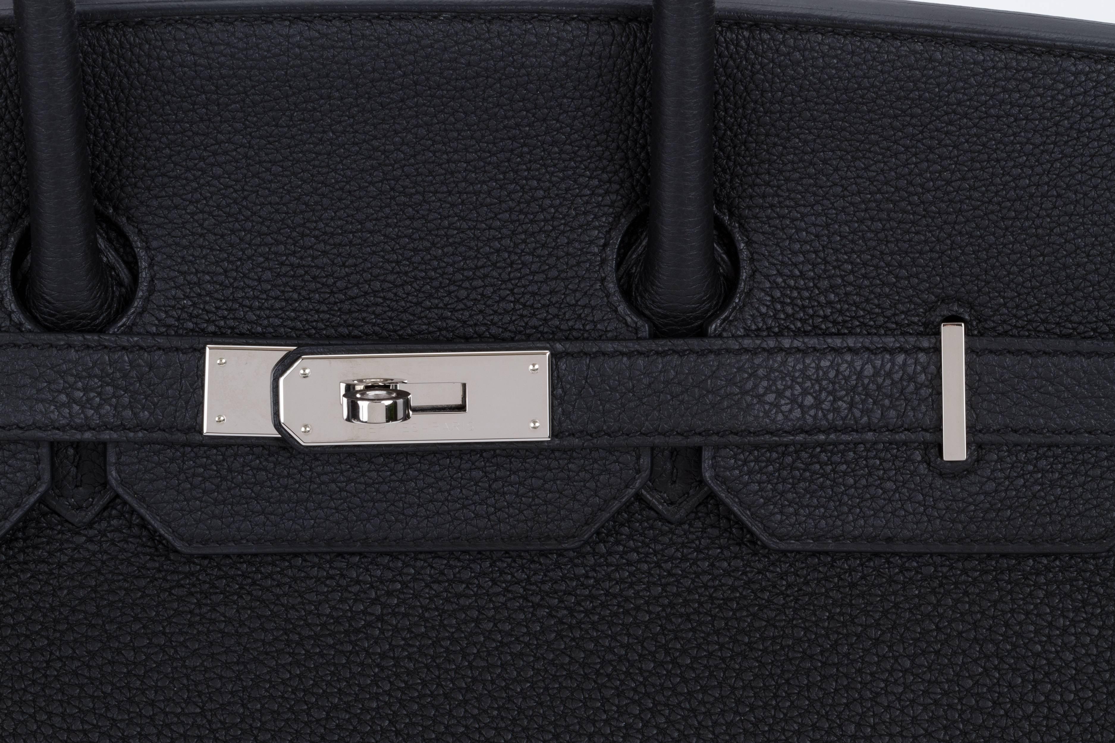 Women's Rare Limited Edition Hermes Birkin 35 Verso Black Blue Agate Bag
