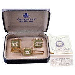 Raros gemelos de Wedgewood de edición limitada "STUBBS HORSES" en estuche original