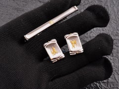 Vintage Burberry Cufflinks, 3 Piece Set in Original Case, “Circa 1990s”