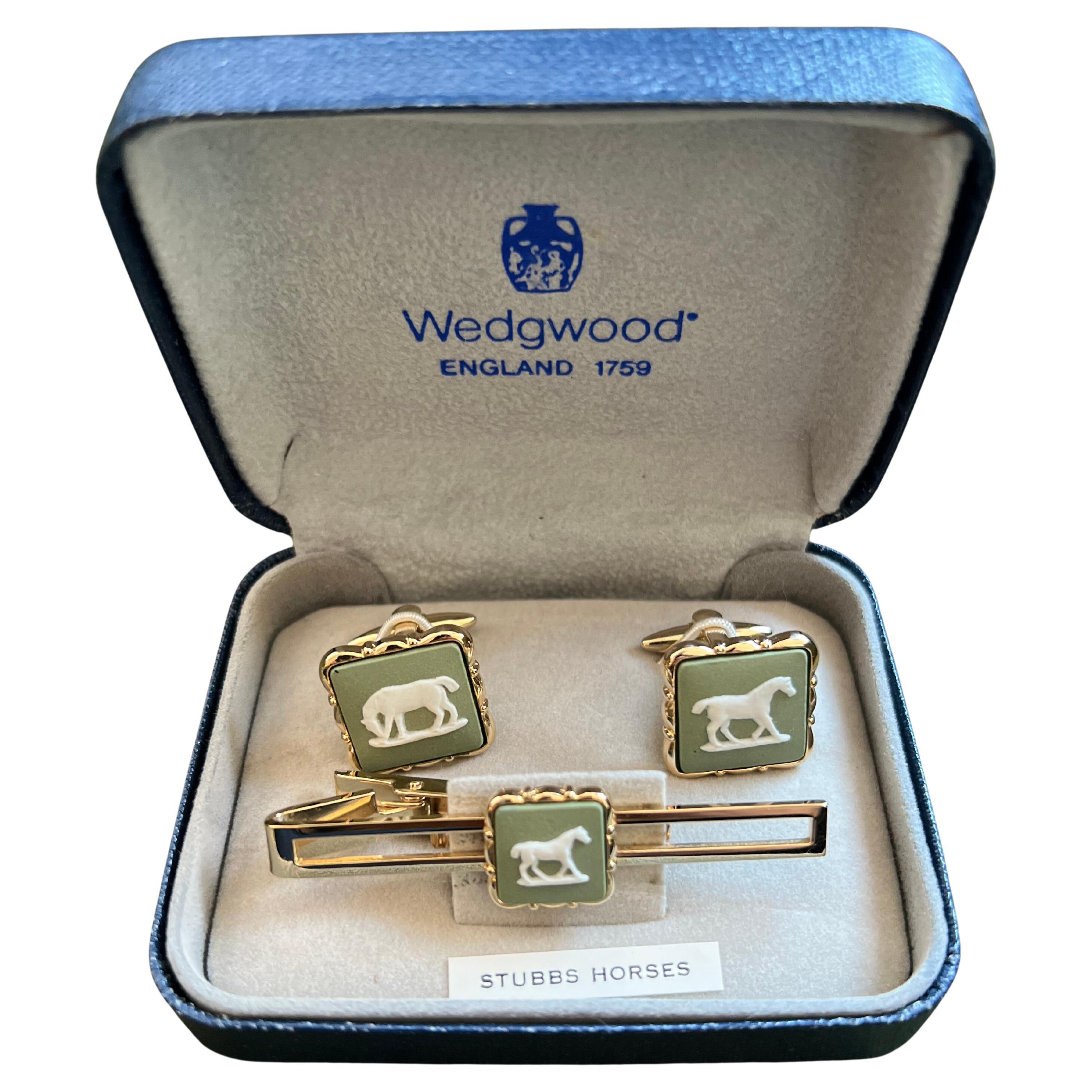 Rare Limited Rare Edition Wedgewood cufflinks "STUBBS HORSES" In Original Case