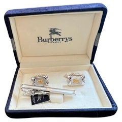 Vintage By Burberry Manschettenknöpfe, 3-teiliges Set im Originaletui, "CIRCA 1990s".