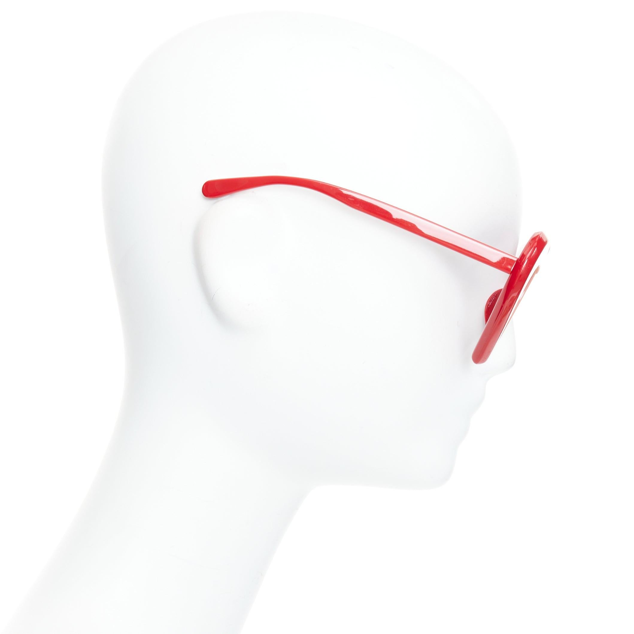 rare LINDA FARROW Yazbukey YAZ71 pink red heart frame sunglasses In Fair Condition For Sale In Hong Kong, NT