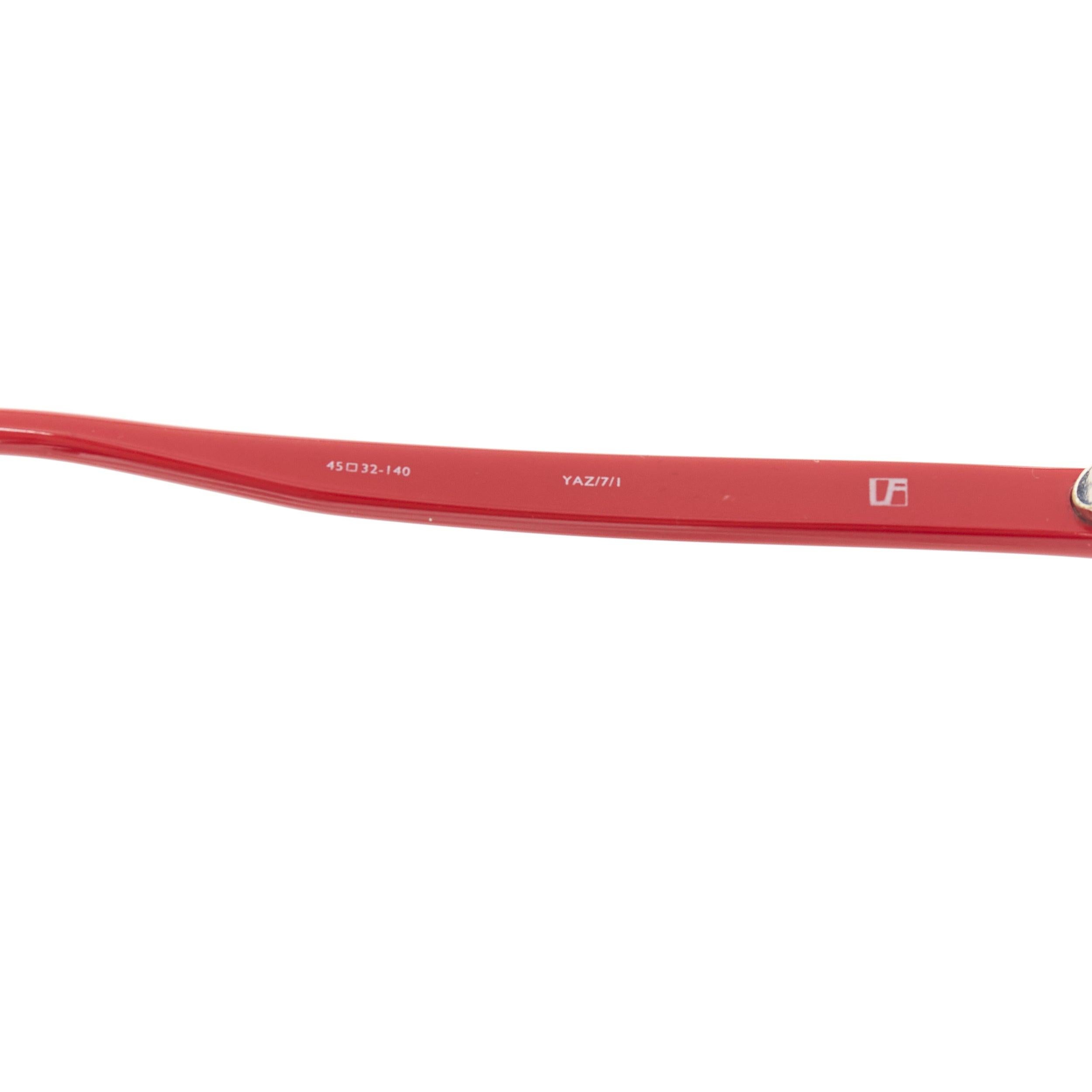 rare LINDA FARROW Yazbukey YAZ71 pink red heart frame sunglasses For Sale 2