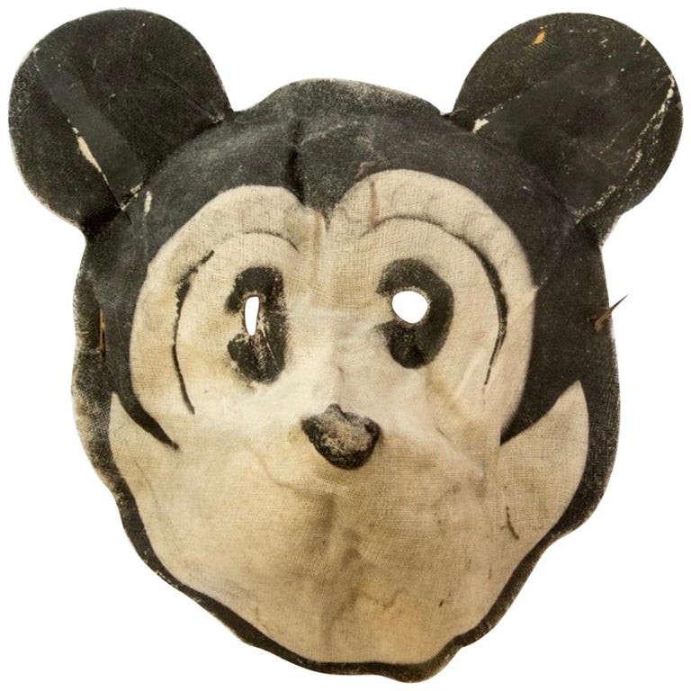 Rare Linen Child's Mickey Mouse Mask, circa 1935 For Sale at 1stDibs | old mickey  mouse mask, vintage mickey mouse mask, mickey mouse balaclava