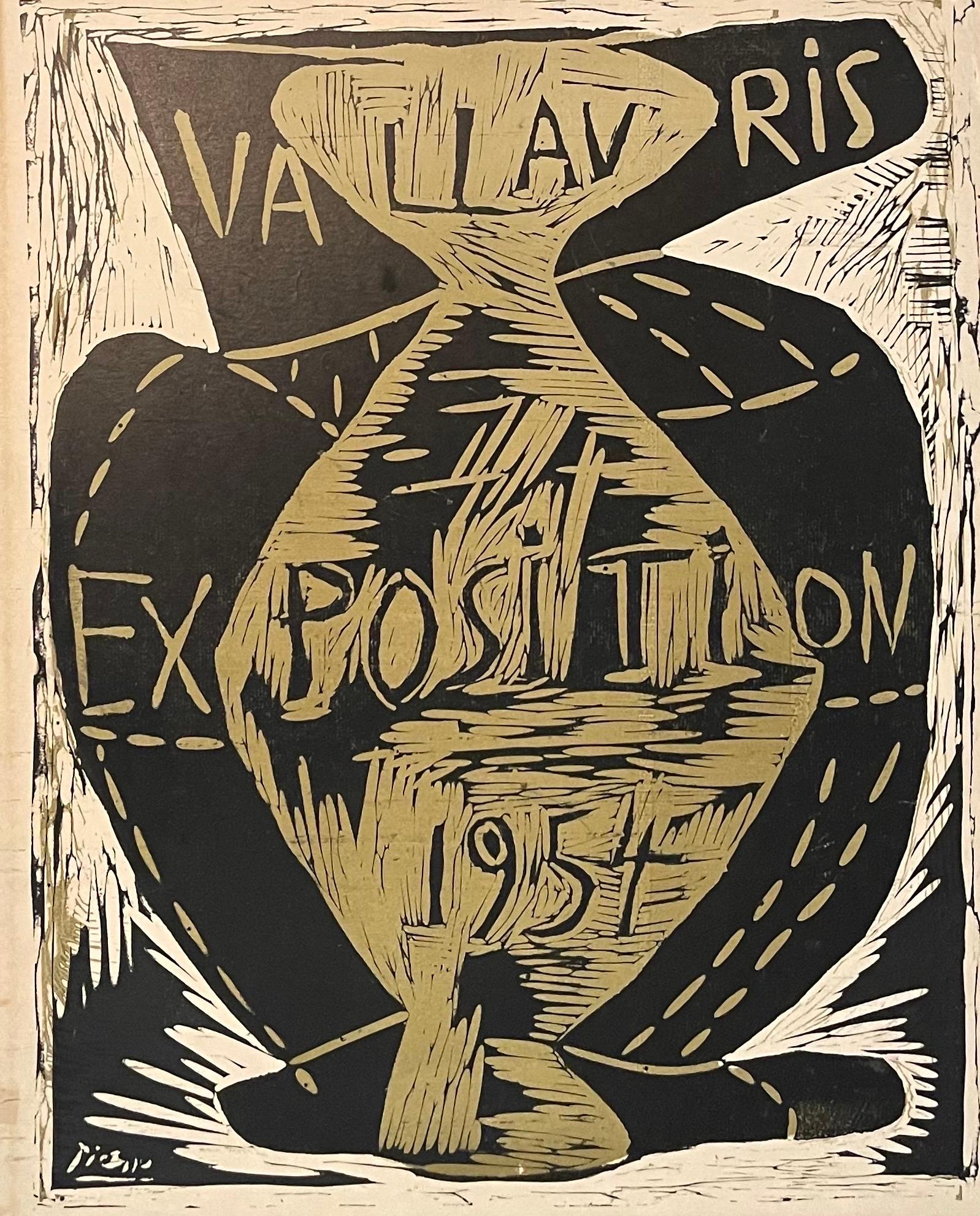 Seltenes Linocut-Poster „Vallavris-Ausstellung 1954“ von Pablo Picasso im Angebot 4
