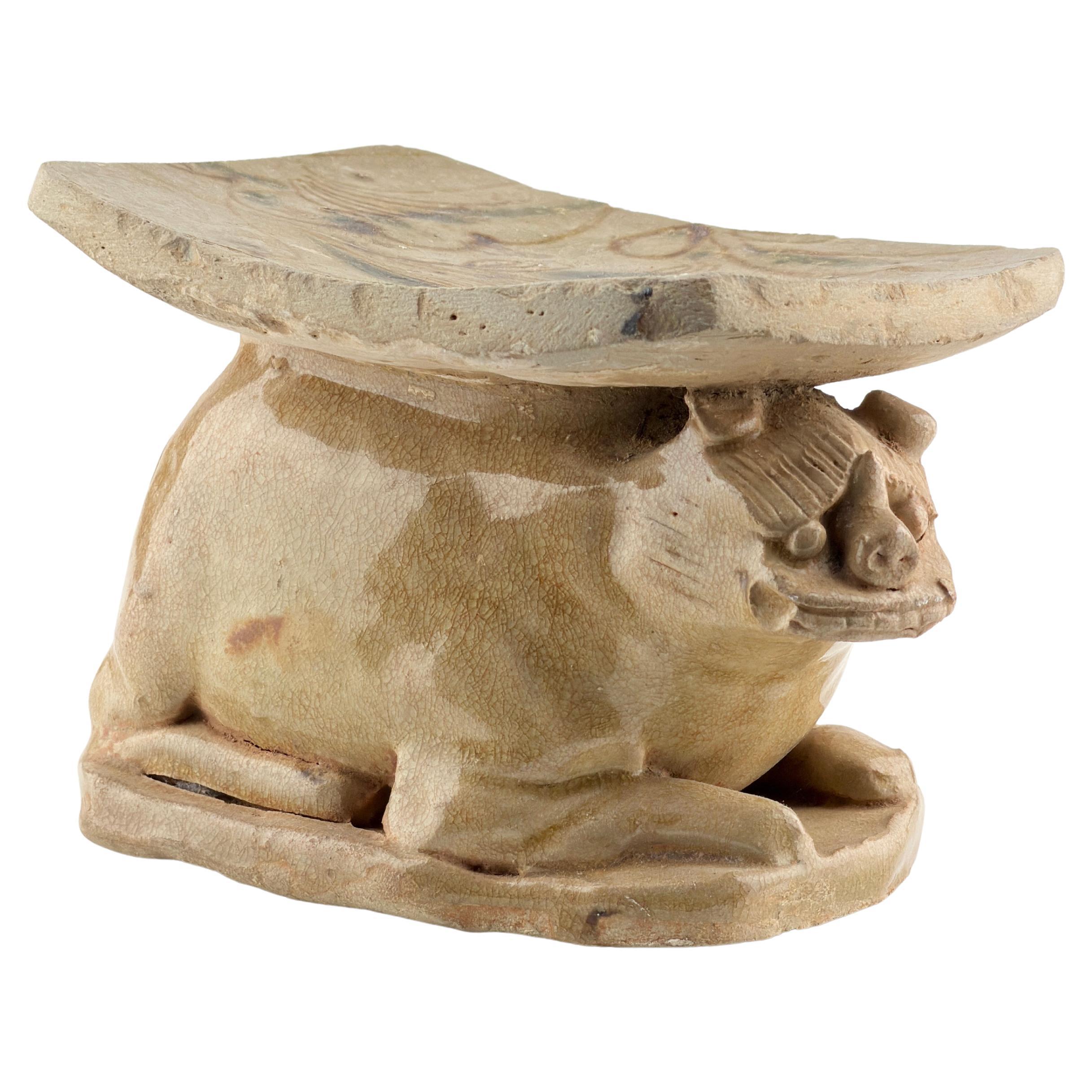 Rare oreiller à figurine de lion, Dynasty Tang (618-907)