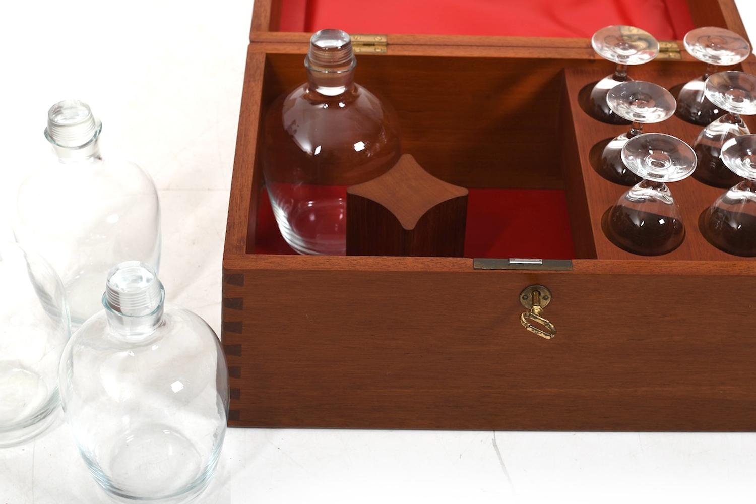 Glass Rare Liqueur Box by Søren Willadsen and Holmegaard 1960s For Sale