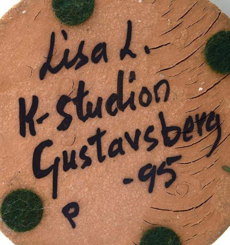 Late 20th Century Rare Lisa Larson Candlestick for Gustavsberg, Santa on Skates, Glazed Stoneware For Sale