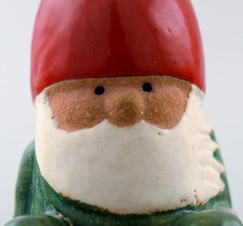 Swedish Rare Lisa Larson for Gustavsberg, Elf on Sledge, Glazed Stoneware, 1996