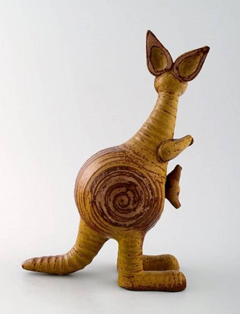 Scandinavian Modern Rare Lisa Larsson, Gustavsberg, Kangaroo with Joey